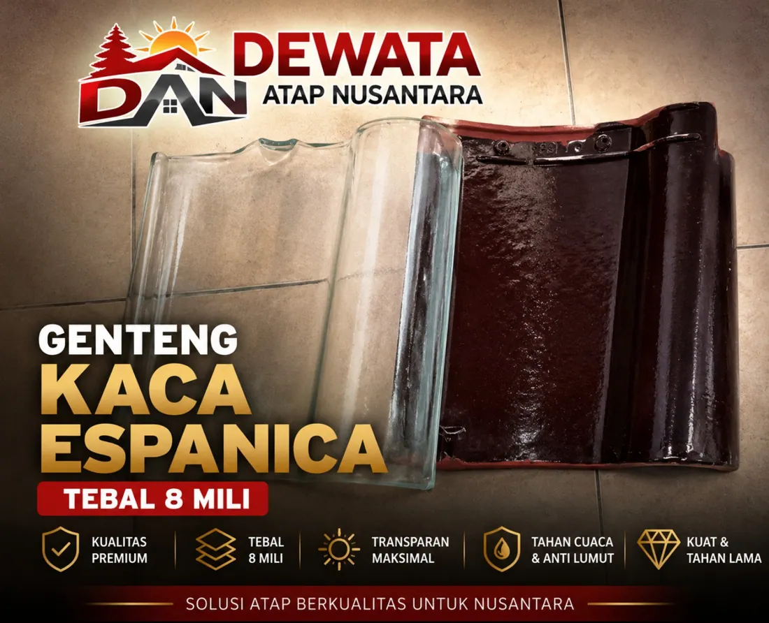 Foto Genteng Kaca Kanmuri Espanica dan genteng pembanding